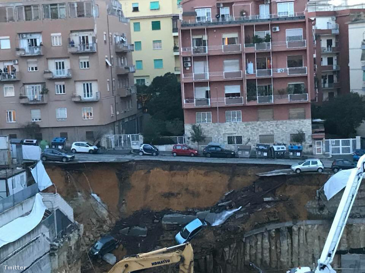 Katasztrófa Rómában: tíz métert zuhant egy teljes utca