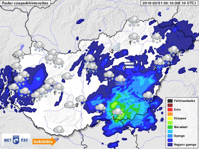 Hófúvásra figyelmeztet az OMSZ
