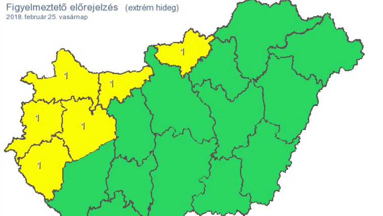 Ezekben a megyékben lesz durván hideg