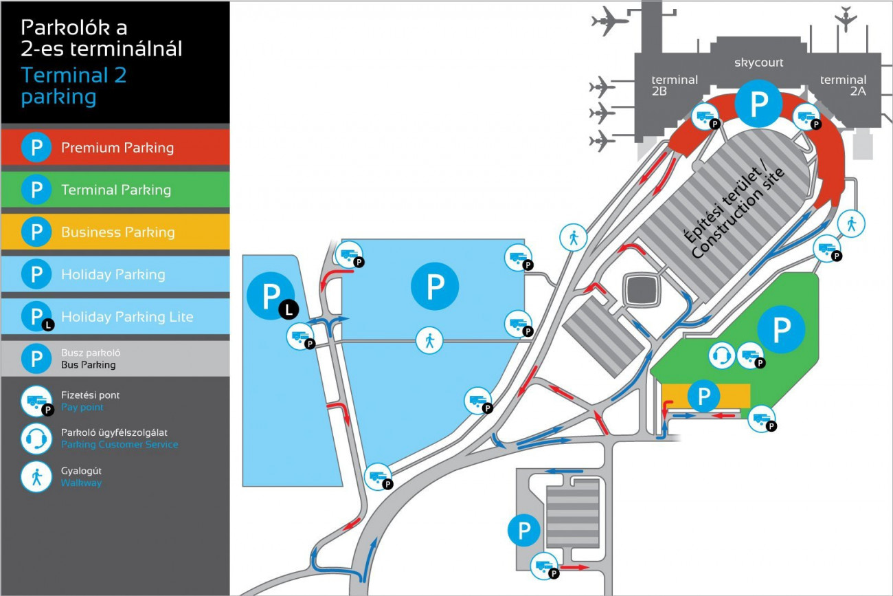 Budapest, 2018. szeptember 12.
A Budapest Airport Zrt. által 2018. szeptember 12-én közzétett fotón a megépülő hatszintes parkolóház rajza látható. A Liszt Ferenc Nemzetközi Repülőtér 2-es terminálja előtti parkolóterületen felépülő parkolóház több millió euróba kerül és 2500 parkolóhelyet biztosít majd a repülőtérre érkező autósoknak; átadása 2020 második negyedévében várható.
MTI Fotó: Budapest Airport Zrt.