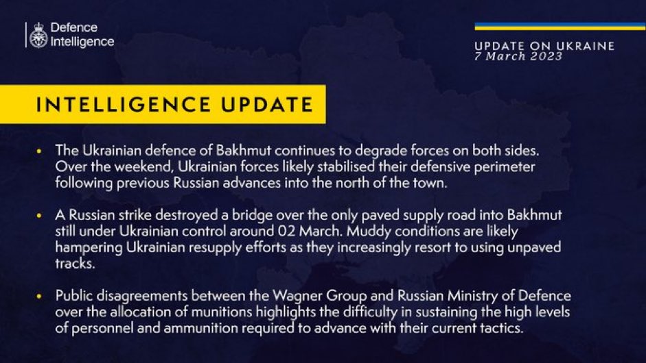 A brit híreszezés napi jelentése az ukrajnai háborúról, 2023.03.07. Forrás:Twitter