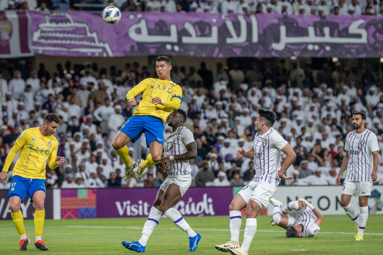 ABU DHABI, UNITED ARAB EMIRATES - MARCH 04: Cristiano Ronaldo (7) of Al Nassr in action during the AFC Champions League Quarterfinal match between Al Ain and Al Nassr at Hazza bin Zayed Stadium in Abu Dhabi, United Arab Emirates on March 04, 2024. (Photo by Waleed Zein/Anadolu via Getty Images)