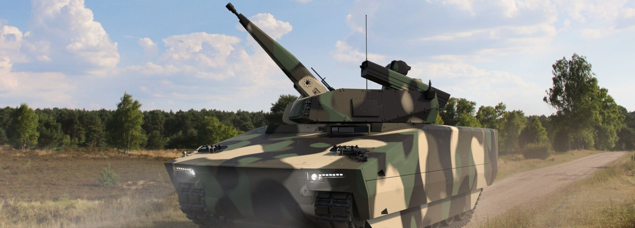 Lynx harcjármű Skyranger toronnyal felszerelt légvédelmi változatának grafikája. Forrás: Rheinmetall