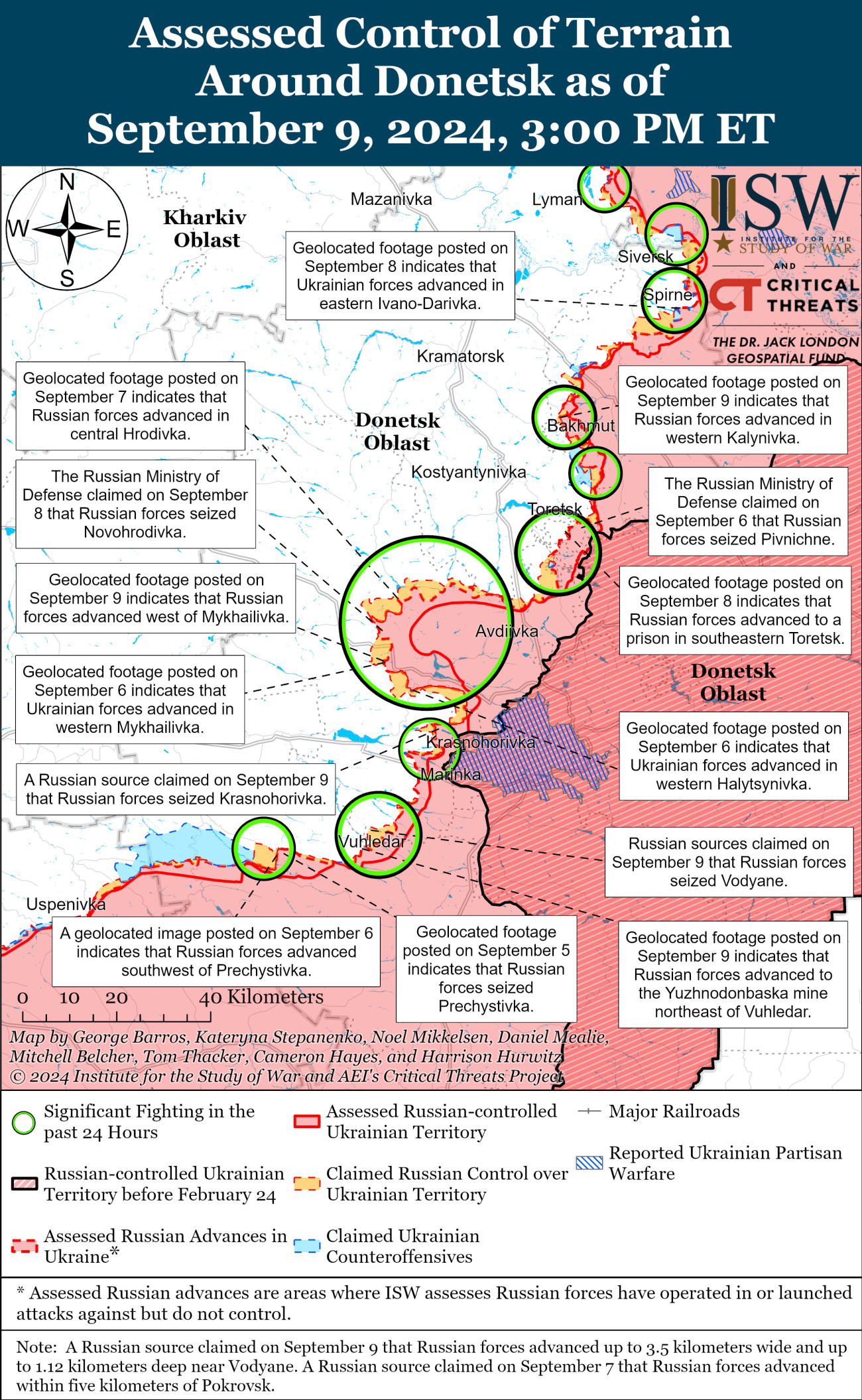 A donyecki front helyzete. Forrás: ISW