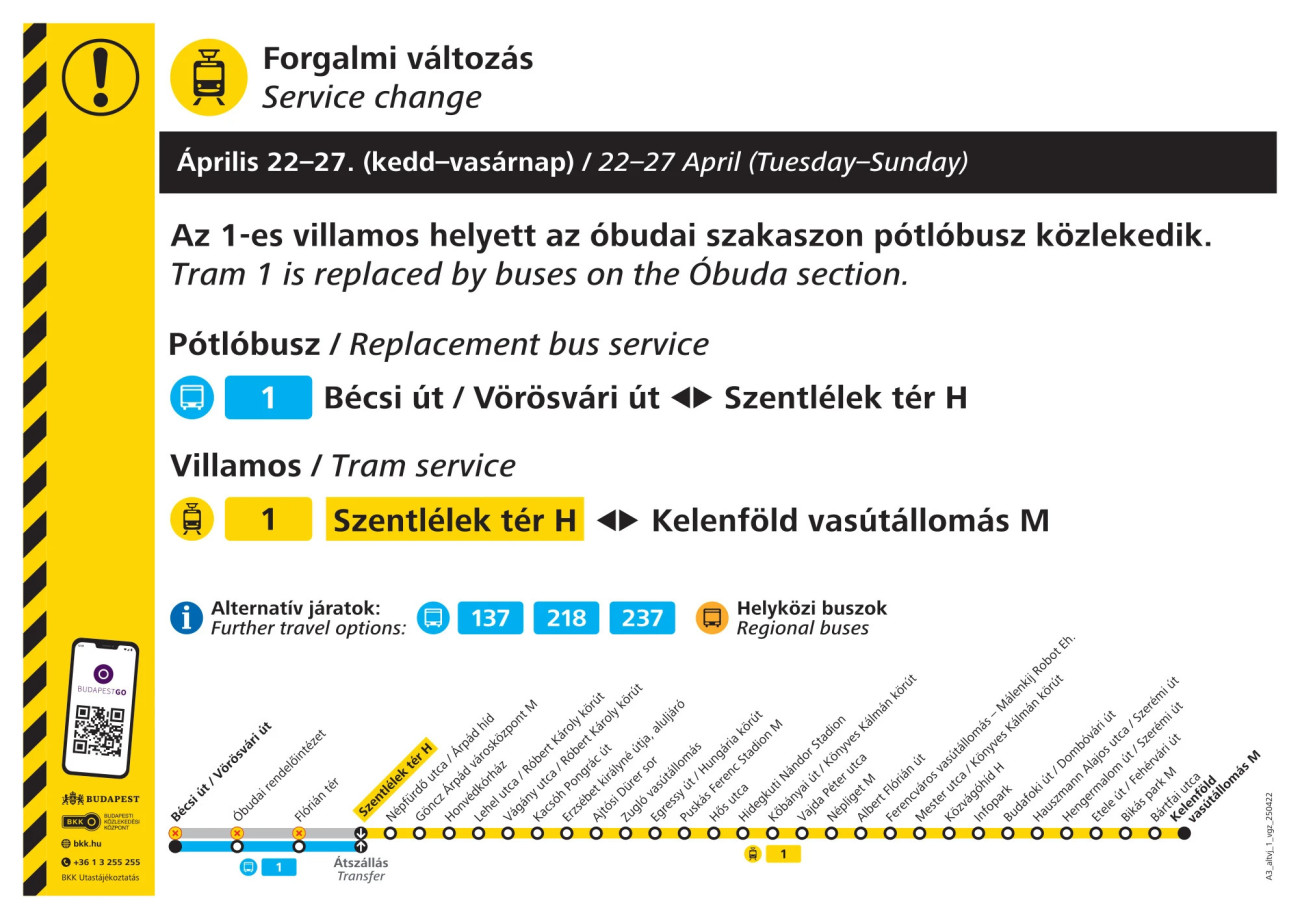 Forgalmi változás a húsvéti ünnepekre