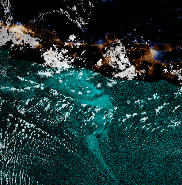 Timelapse műholdfelvétel a tejtenger jelenségéről (Forrás: Colorado State University)