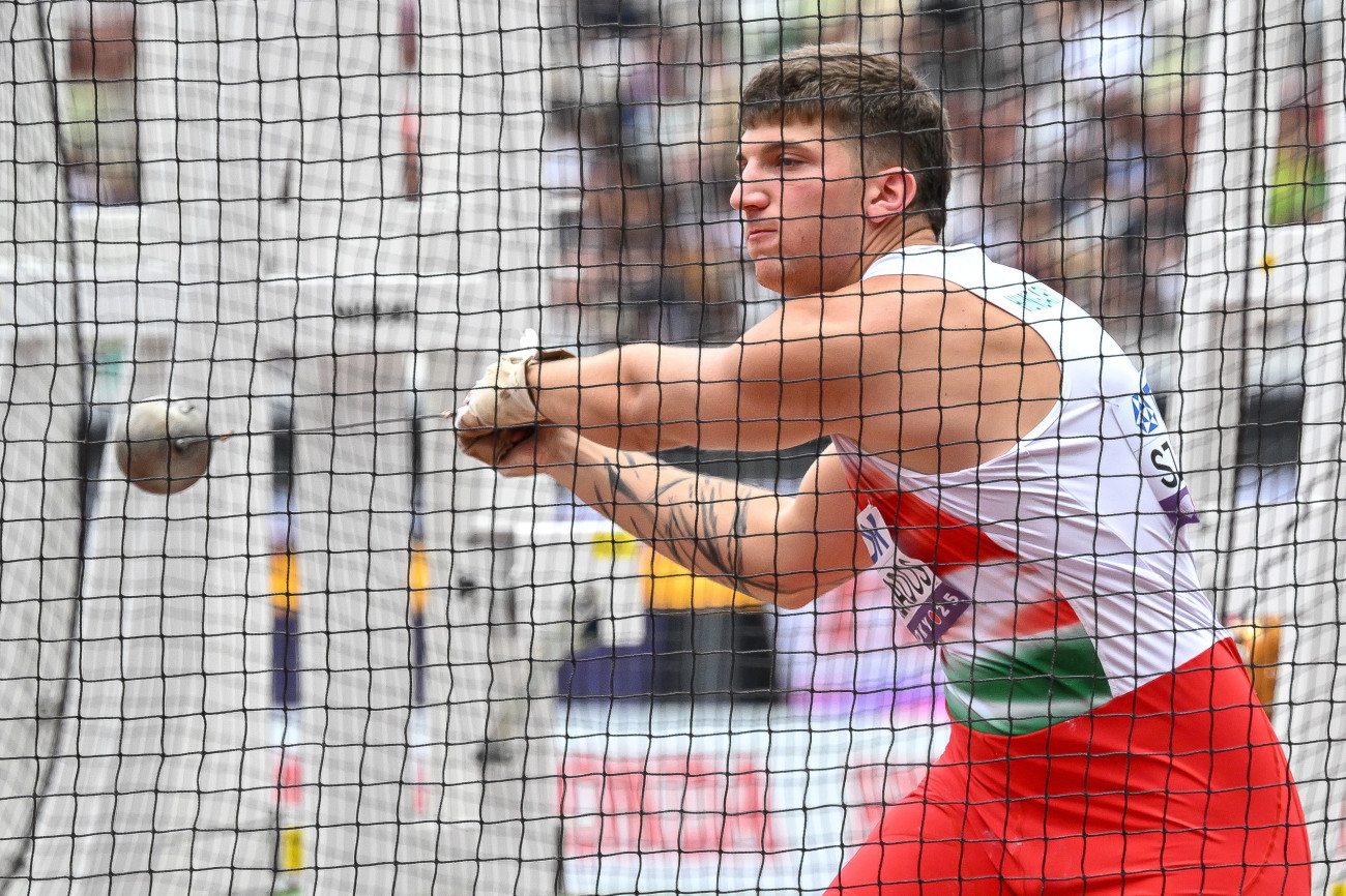 Tokió, 2025. szeptember 15.
Szabados Ármin a férfi kalapácsvetés selejtezőjében a tokiói atlétikai világbajnokságon 2025. szeptember 15-én.
MTI/Czeglédi Zsolt