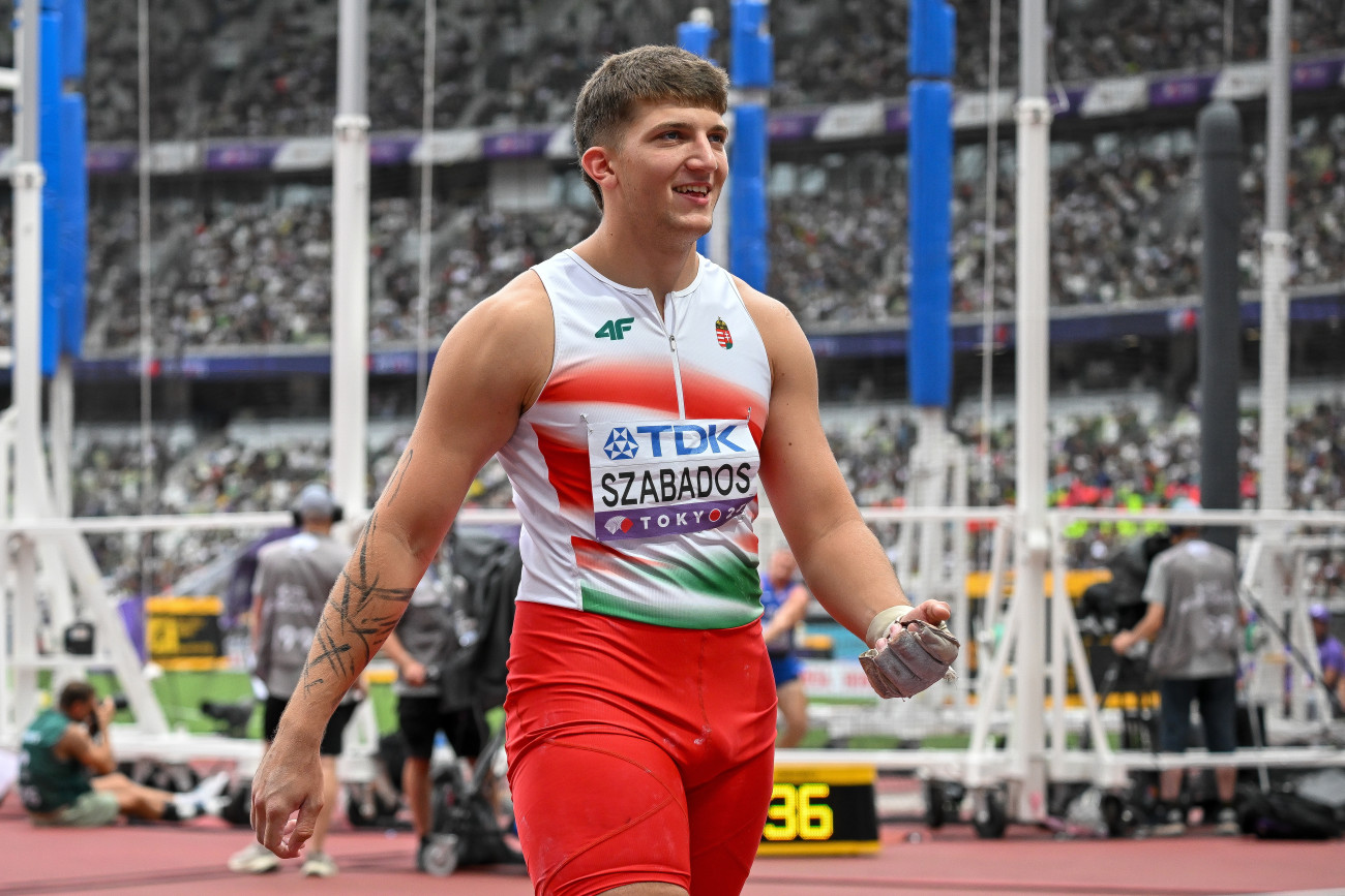 Tokió, 2025. szeptember 15.
Szabados Ármin a férfi kalapácsvetés selejtezőjében a tokiói atlétikai világbajnokságon 2025. szeptember 15-én.
MTI/Czeglédi Zsolt