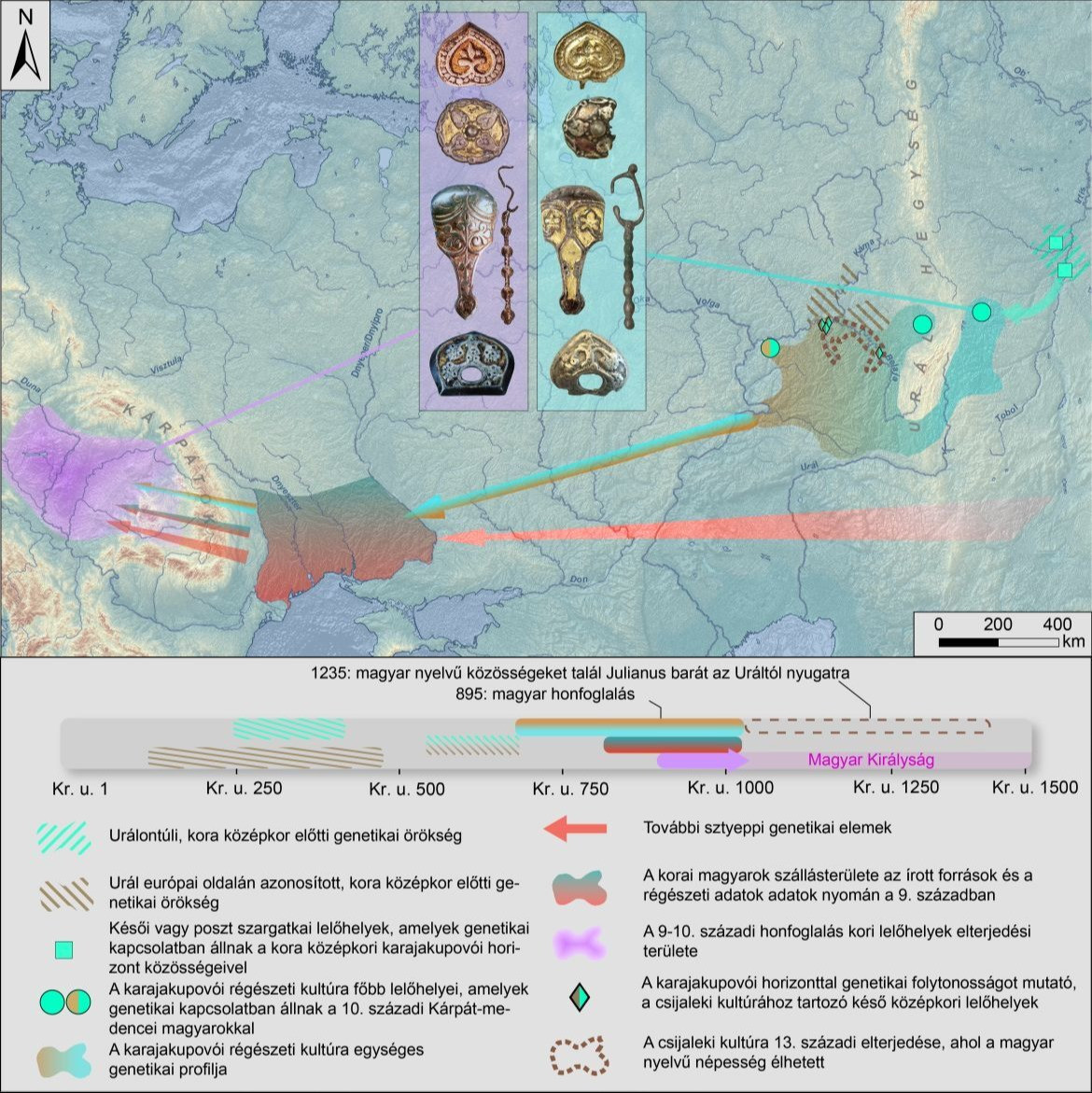 Grafikus összefoglaló, amely bemutatja a Gyuris & Vyazov és mtsai. kutatás főbb eredményeit a régészeti és történeti adatok összefüggésében (Forrás: ELTE Humán Tudományok Kutatóközpont)