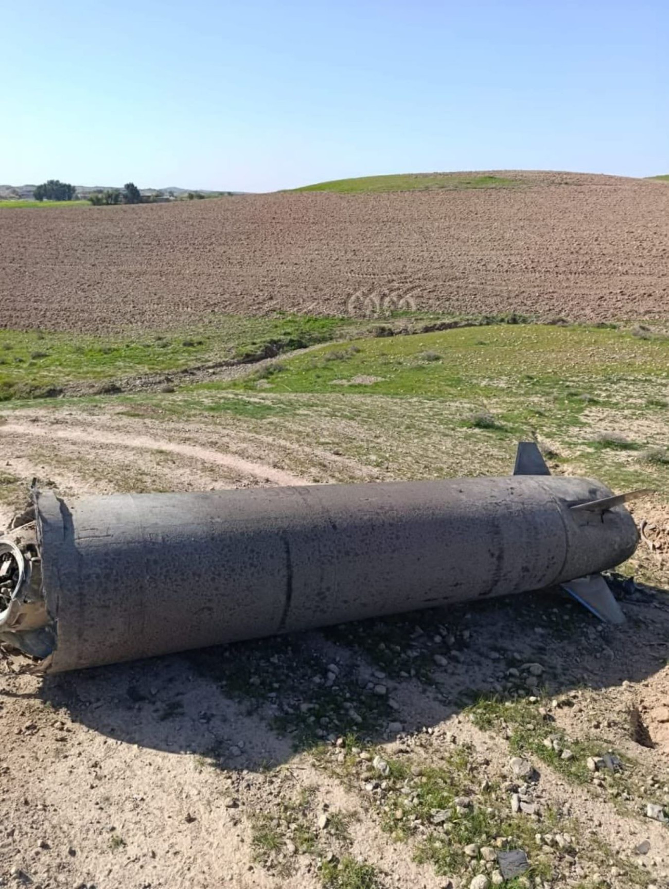 Egy izraeli Blue Sparrow rakéta gyorsító fokozata valahol Nyugat-Irakban. Kép: Open Source Munitions Portal