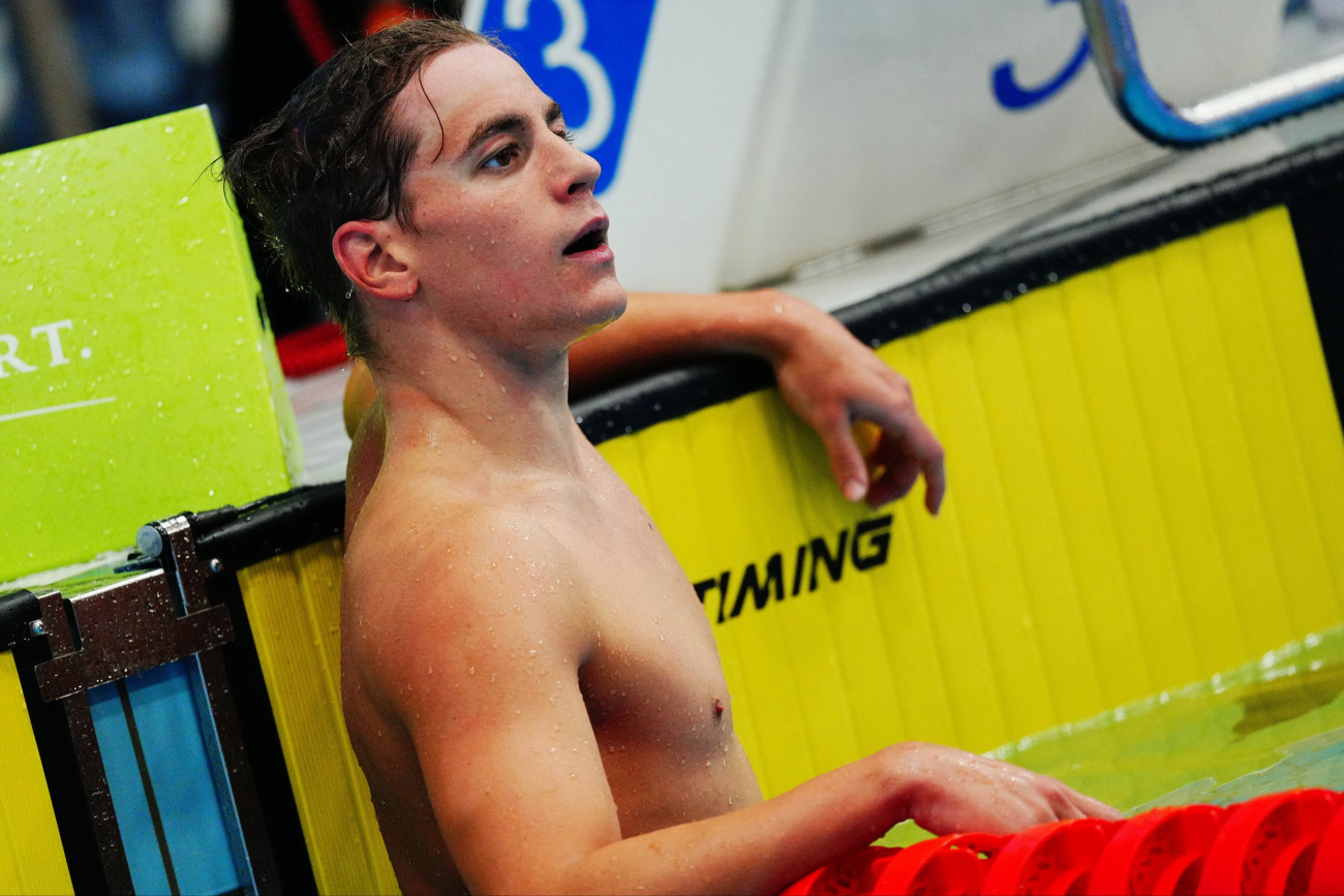 Sopron, 2026. április 16.
A gyõztes Betlehem Dávid a férfi 800 méteres gyorsúszás döntõjében az úszók országos bajnokságán Sopronban 2026. április 16-án.
MTI/Derencsényi István