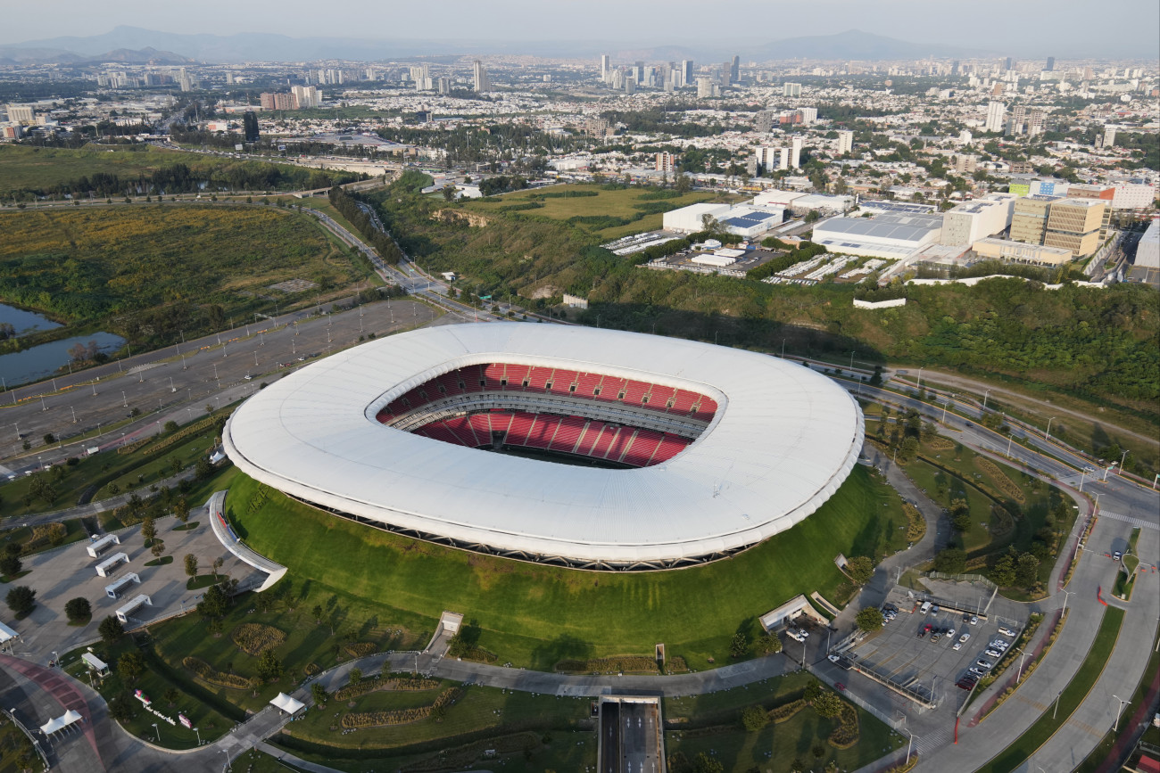 Guadalajara, 2026. május 11.
A 2026-os labdarúgó-világbajnokság egyik helyszíne, a guadalajarai Estadio de Jalisco 2025. október 16-án. A 2026-os labdarúgó-világbajnokságot 2026. június 11. és július 19. között rendezik az Egyesült Államokban, Kanadában és Mexikóban.
MTI/AP/Eduardo Verdugo