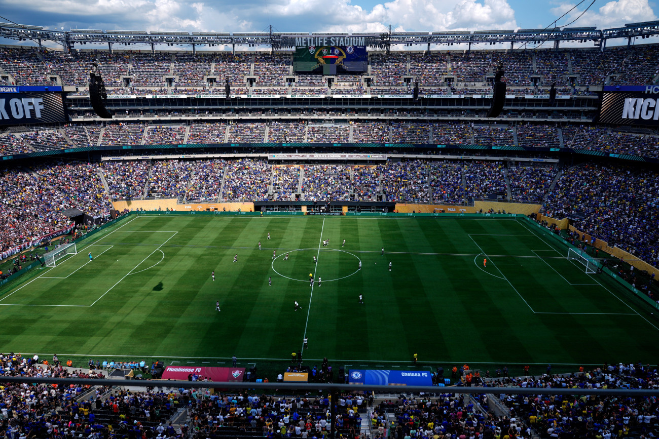 East Rutherford, 2026. május 11.
A 2026-os labdarúgó-világbajnokság egyik helyszíne, a New Meadowlands Stadion a New Jersey állambeli East Rutherfordban 2025. július 8-án. A 2026-os labdarúgó-világbajnokságot 2026. június 11. és július 19. között rendezik az Egyesült Államokban, Kanadában és Mexikóban.
MTI/AP/Pamela Smith