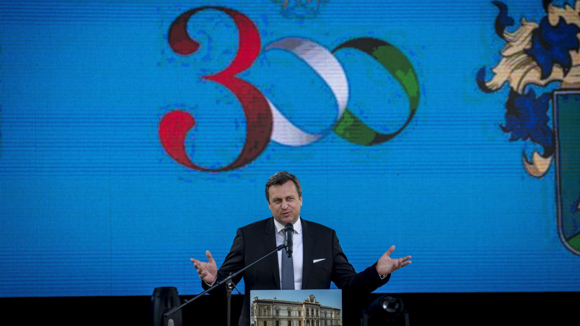 Andrej Danko, a szlovák parlament elnöke a városalapítók napján Kiskőrösön 2018. május 19-én.