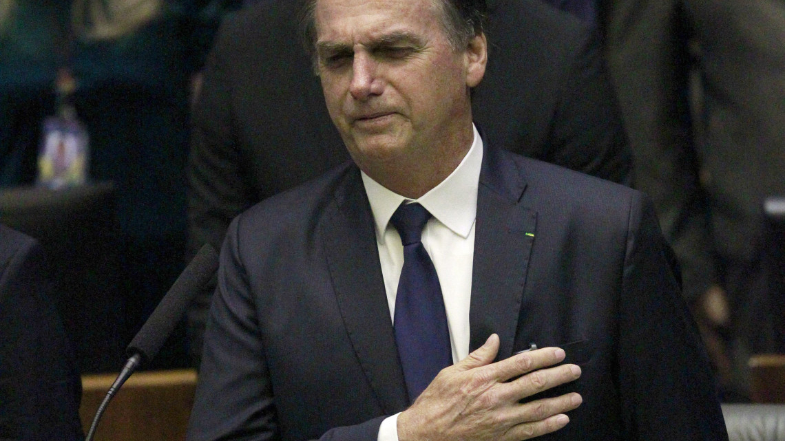 Jair Bolsonaro megválasztott brazil elnök beiktatási ünnepségén Brazíliavárosban 2019. január 1-jén.