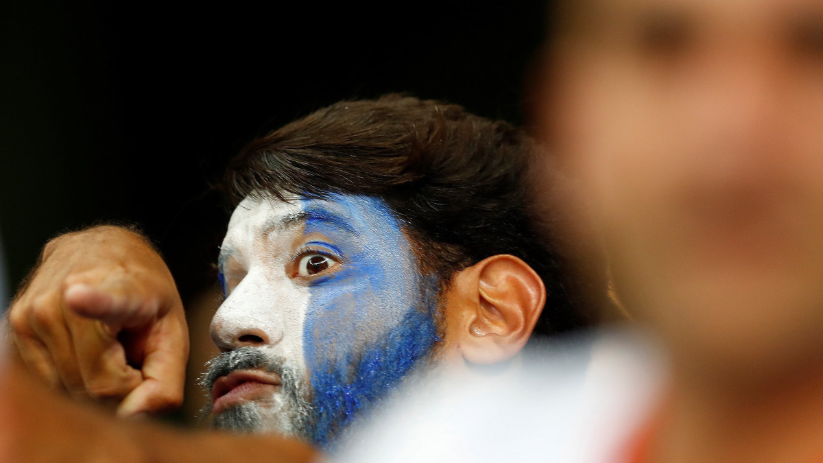 Argentin szurkoló a Brazíliában zajló Copa America csoportkörében, a B csoport második fordulójában játszott Argentína - Paraguay mérkőzésen Belo Horizontében 2019. június 19-én. A találkozó 1-1-es döntetlennel ért véget.