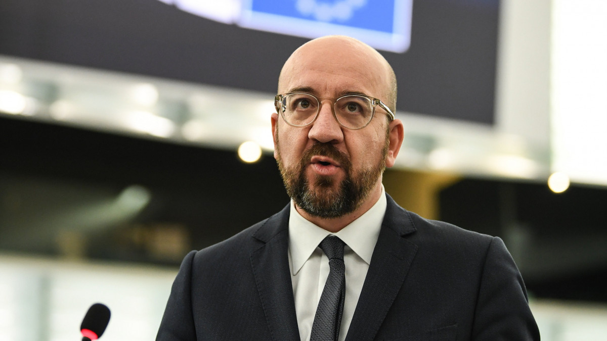 Charles Michel, az Európai Tanács elnöke az Európai Parlament plenáris ülésén Strasbourgban 2019. december 18-án.