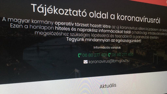 Internetes támadás miatt egy időre leállt a koronavírusos központi oldal