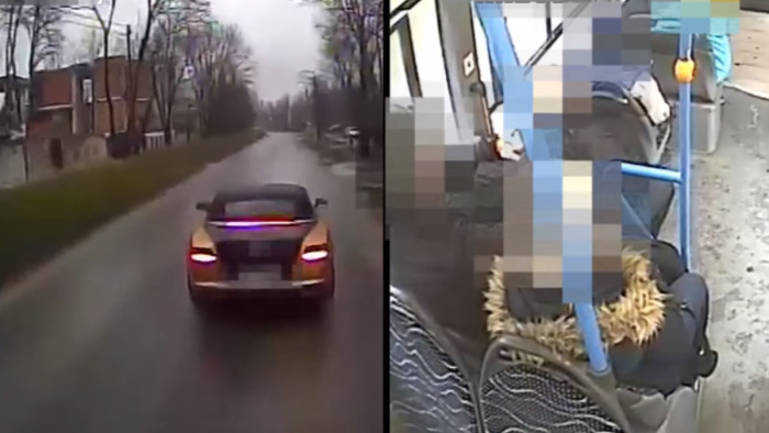 Csúnyán megjárta, amiért a busz előtt büntetőfékezett – videó