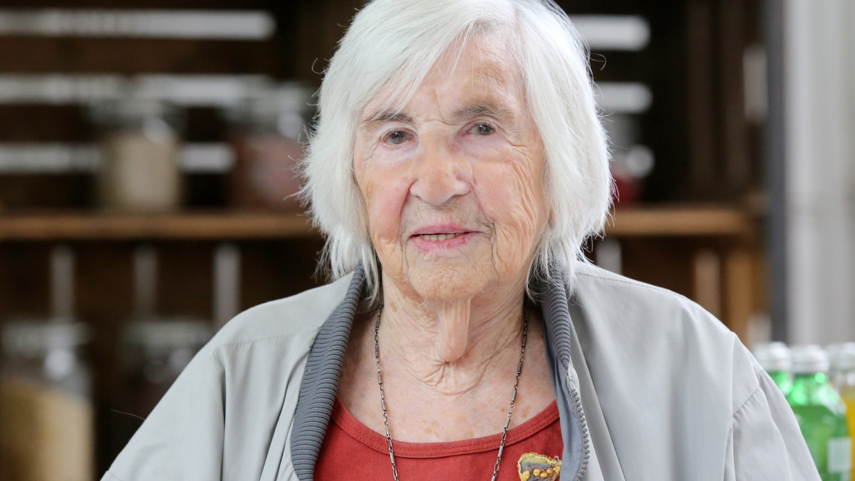 12 June 2018, Hamburg: Esther Bejarano, Holocaust survivor. She survived the Holocaust because she played in the girls orchestra at Auschwitz. Photo: Bodo Marks/dpa (Photo by Bodo Marks/picture alliance via Getty Images)