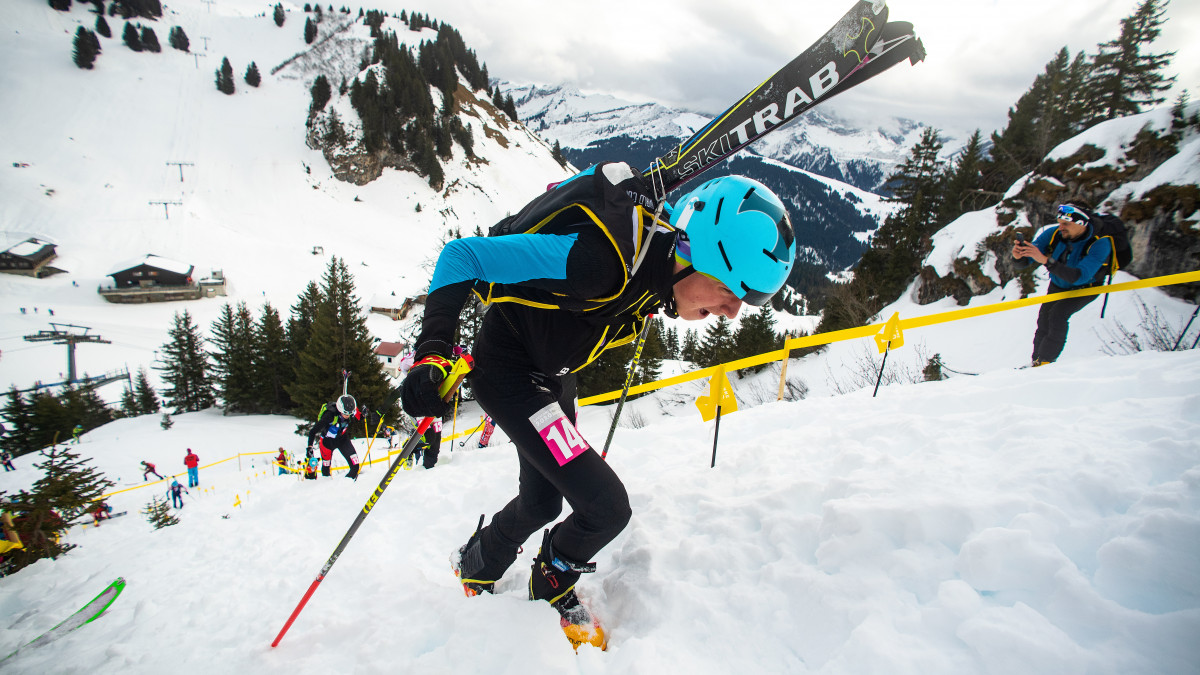 LAUSANNE, SWITZERLAND - JANUARY 10: Nikita Philippov of Russia competes in Menâs Individual in Ski Mountaineering during day 1 of the Lausanne 2020 Winter Youth Olympics on January 10, 2020 in Villars-sur-Ollon, Switzerland.  (Photo by David Ramos/Getty Images)