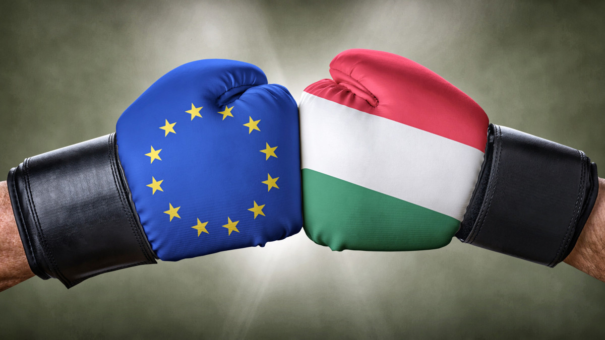 A boxing match between the European Union and Hungary