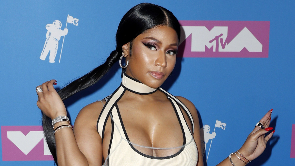 New York, 2018. augusztus 21.Nicki Minaj amerikai énekesnő az MTV zenei tévétársaság videodíjainak átadási ünnepségén a New York-i Radio City Music Hallban 2018. augusztus 20-án. (MTI/EPA/Jason Szenes)