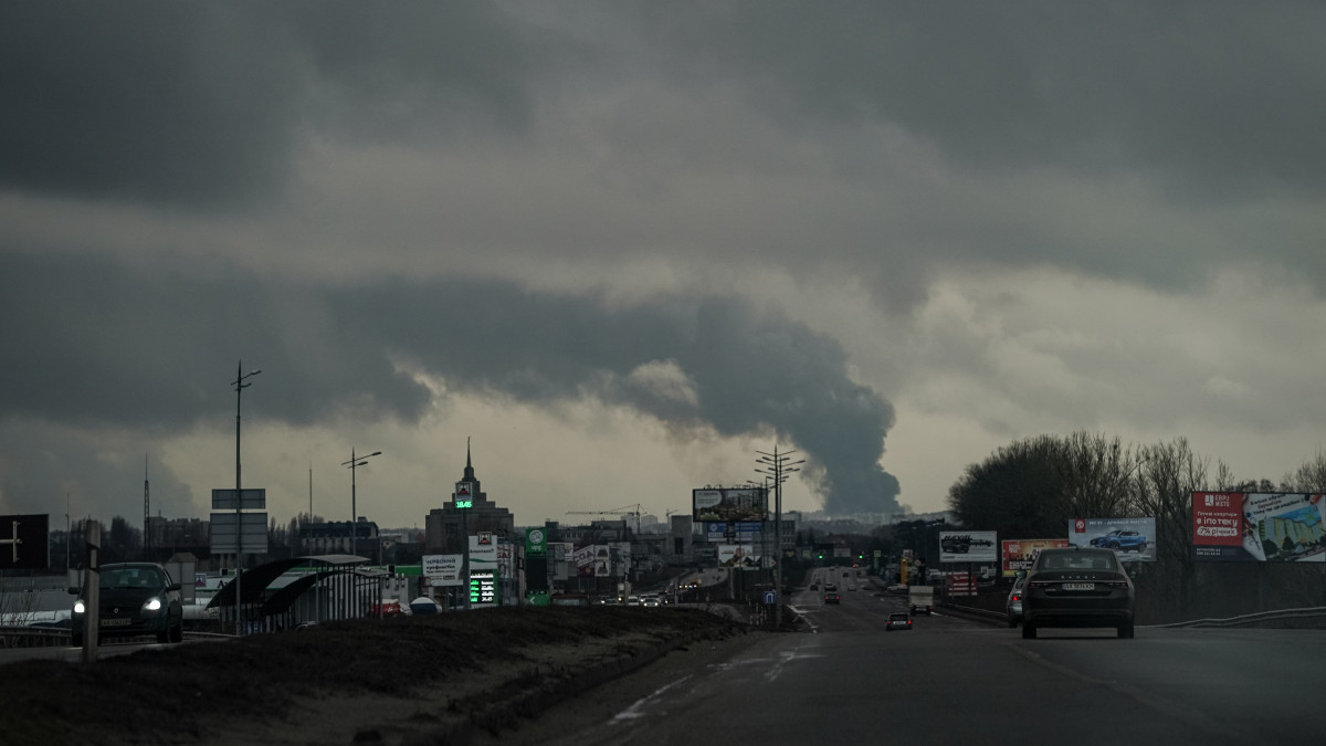 IRPIN, UKRAINE - MARCH 3: A general view from the town of Irpin, amid Russias attacks on Ukraine, on March 3, 2022. (Photo by Wolfgang Schwan/Anadolu Agency via Getty Images)