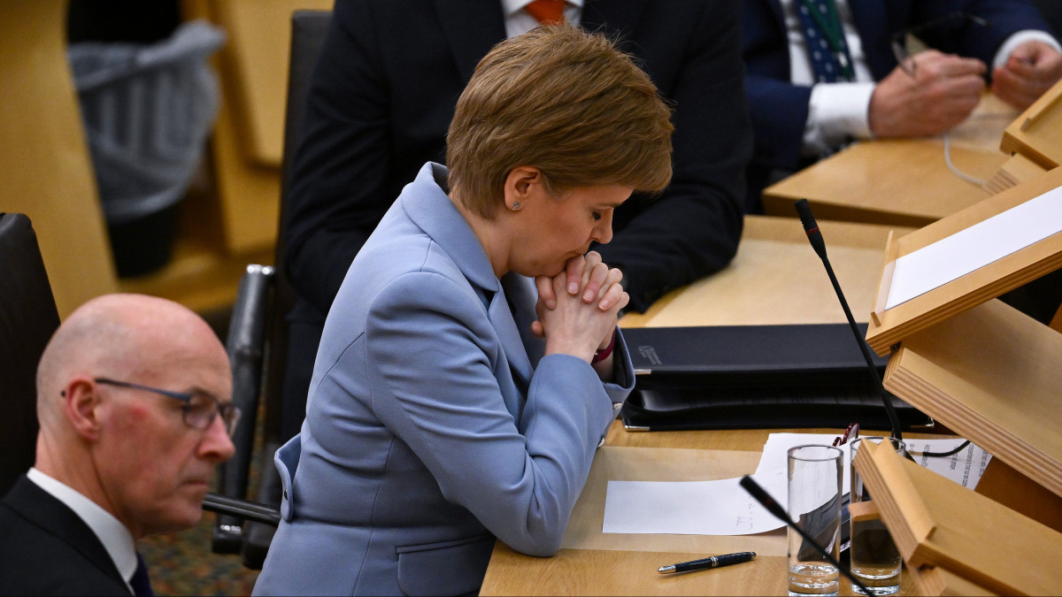 EDINBURGH, SCOTLAND - JUNE 28: Scotlands First Minister Nicola Sturgeon addresses MSPs at Holyrood on June 28, 2022 in Edinburgh, Scotland. Sturgeon has justified her call for a new independence referendum by citing changes to the state of the UK since the Indy Ref, coupled with a perceived mandate from the last Scottish elections. (Photo by Jeff J Mitchell/Getty Images)