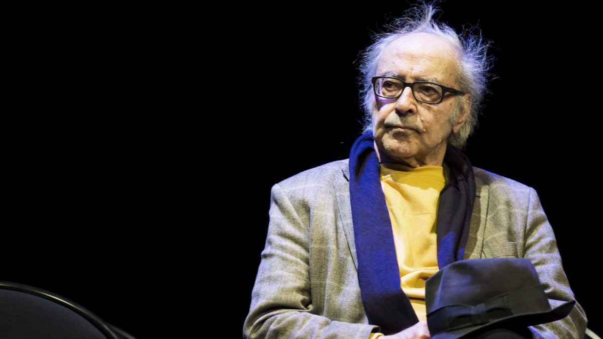 Lausanne, 2013. november 13.Jean-Luc Godard francia-svájci filmrendezőt kitüntetik a Leenards Alapítvány Kulturális Díjával Lausanne-ban 2013. november 13-án. (MTI/EPA/Jean-Christophe Bott)