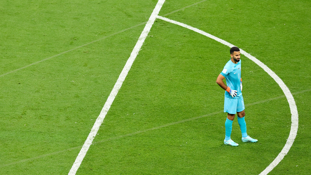 AL KHOR, QATAR - NOVEMBER 20: A dejected cof Qatar after conceding to make it 0-1 during the FIFA World Cup Qatar 2022 Group A match between Qatar and Ecuador at Al Bayt Stadium on November 20, 2022 in Al Khor, Qatar. (Photo by Robbie Jay Barratt - AMA/Getty Images)