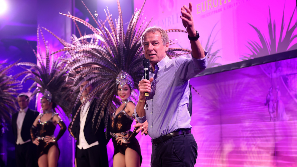 RUST, GERMANY - SEPTEMBER 20: JĂźrgen Klinsmann attends the Wembley 96 25 Jahre EM-Titel gala night at Europa Park on September 20, 2021 in Rust, Germany. (Photo by Alexander Hassenstein/Getty Images for DFB)