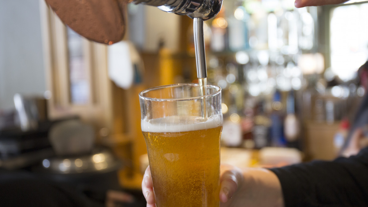 Close up of served beer in Sydney pub,