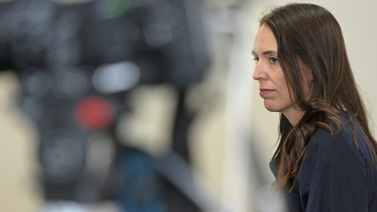 NAPIER, NEW ZEALAND - JANUARY 19: New Zealand Prime Minister Jacinda Ardern arrives to announce her resignation at the War Memorial Centre on January 19, 2023 in Napier, New Zealand. (Photo by Kerry Marshall/Getty Images)