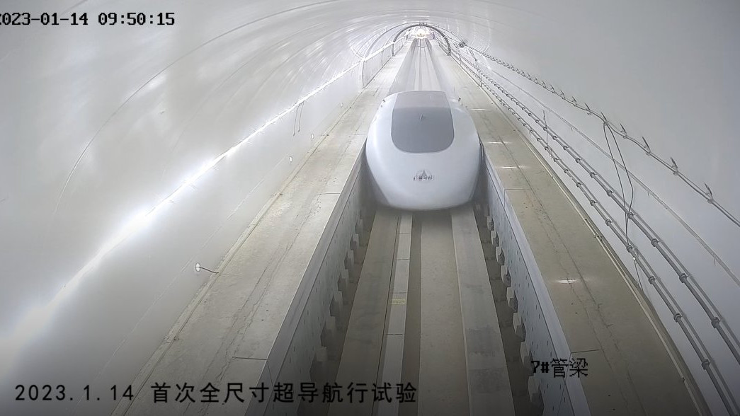 Kína új hyperloop vonat. Forrás:Twitter/China N Asia Spaceflight