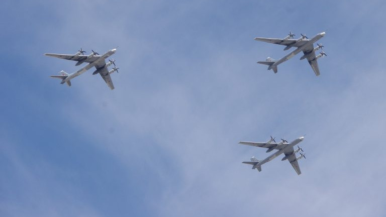 Tu-95 orosz stratégiai bombázógépek. Forrás: Twitter/Микита Геращенко