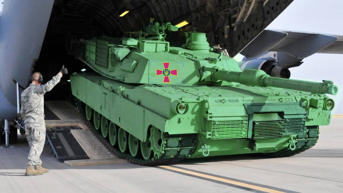 Amerikai M1A2 Abrams harckocsi. Forrás:Twitter/TheLvivJournal