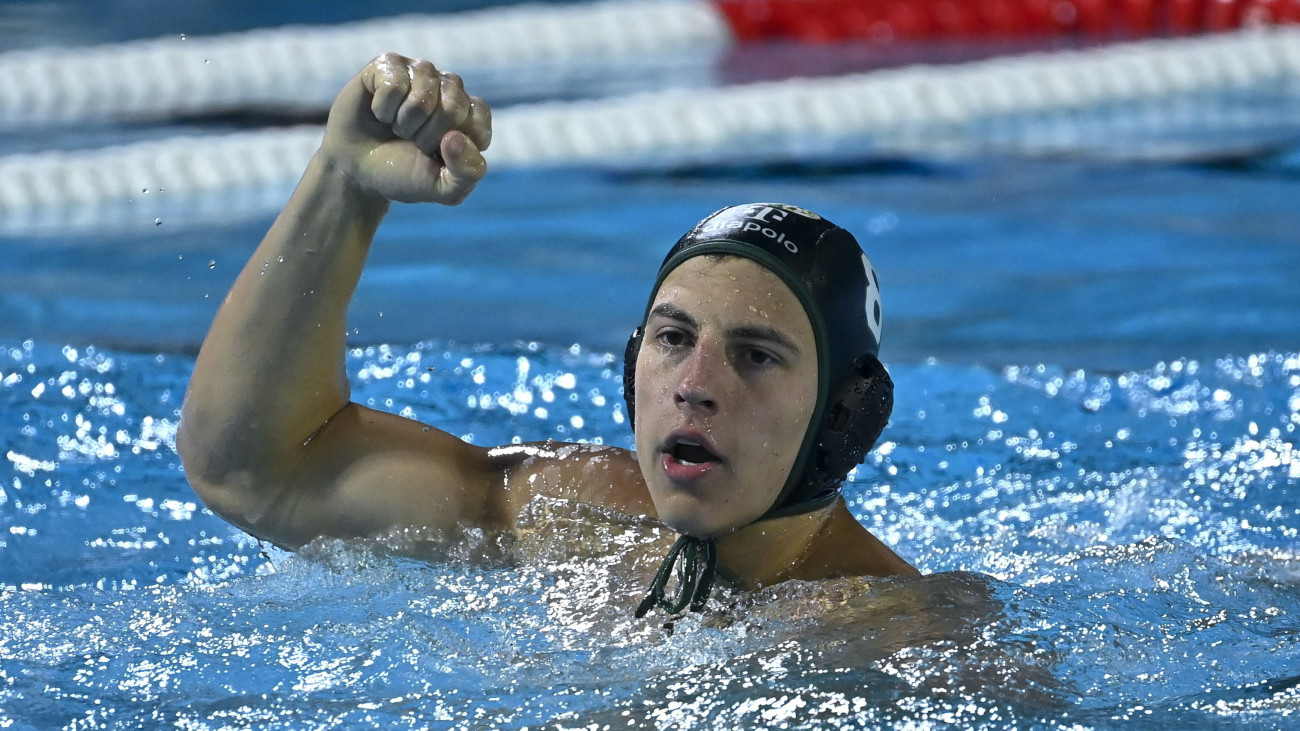 Vigvári Vendel, az FTC játékosa a férfi vízilabda Bajnokok Ligája negyeddöntőjében játszott Pro Recco - FTC-Telekom Waterpolo mérkőzésen Belgrádban 2023. május 31-én.