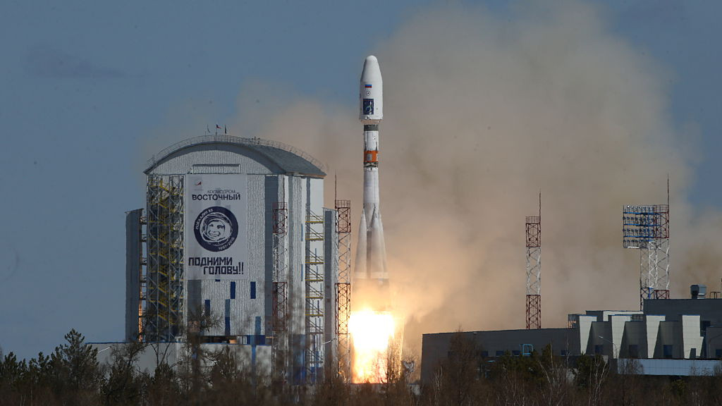 MOSCOW, RUSSIA - APRIL 28: (RUSSIA OUT) The Soyuz 21 A rocket is launched on April 28, 2016 near Tsiolkovsky (former Uglegorsk), the city in eastern Siberia in the Amur region, Russia. Russias new space facility is carrying out its first rocket launch a day later after being plagued by construction delays and mishaps. (Photo by Mikhail Svetlov/Getty Images)