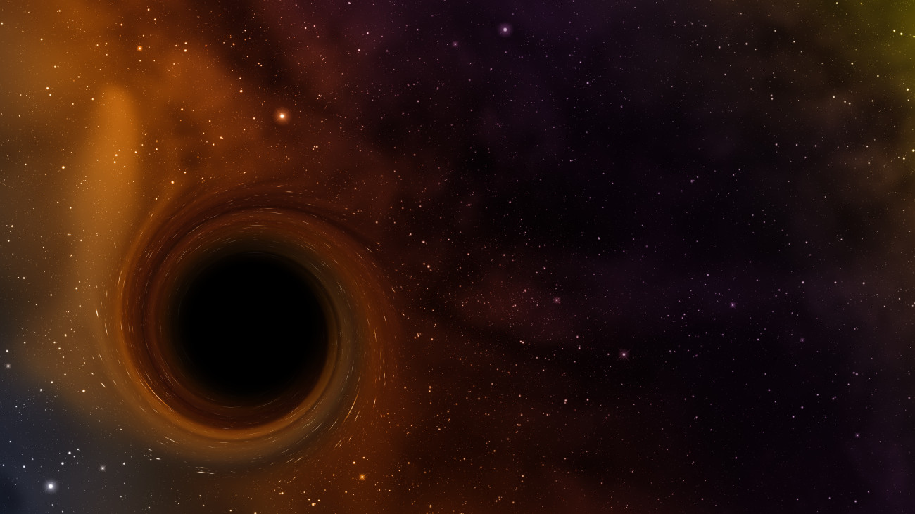 Black hole in space. Abstract background.