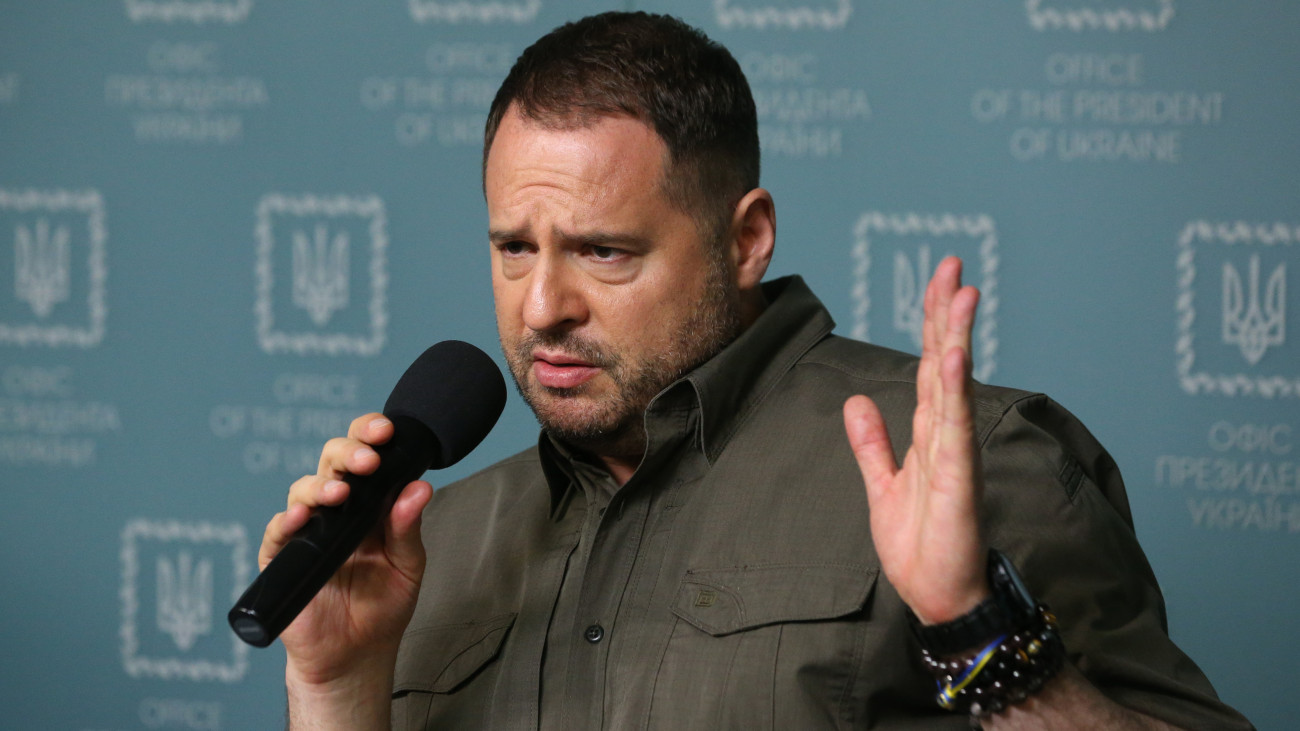 KYIV, UKRAINE - SEPTEMBER 8: Head of the Office of the President of Ukraine Andriy Yermak duiring at a briefing in the Office of the President on September 8, 2023 in Kyiv, Ukraine. (Photo by Viktor Kovalchuk/Global Images Ukraine via Getty Images)