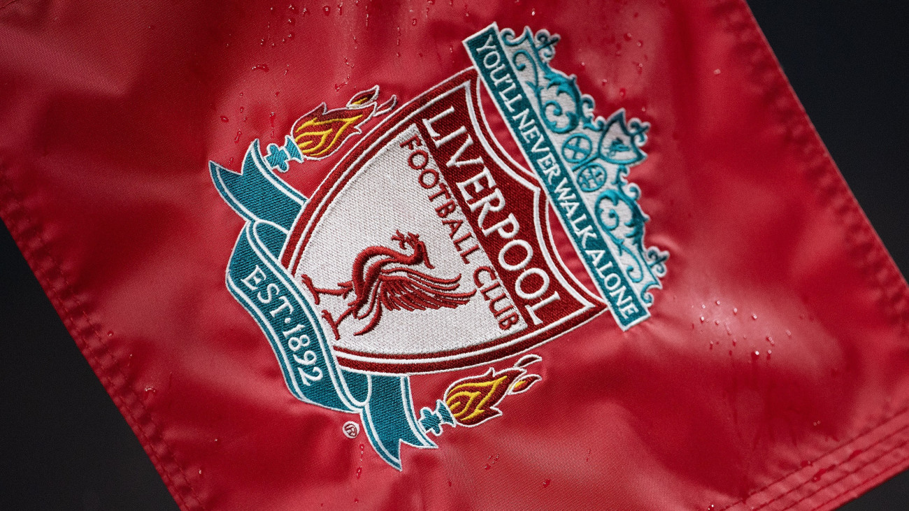 LIVERPOOL, ENGLAND - DECEMBER 3: The Liverpool club badge on a corner flag during the Premier League match between Liverpool FC and Fulham FC at Anfield on December 3, 2023 in Liverpool, England. (Photo by Visionhaus/Getty Images)