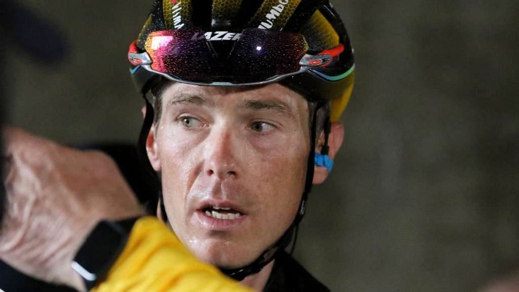 MONTE BONDONE, ITALY - MAY 23: Rohan Dennis of Australia and Team Jumbo-Visma looks on at the end of the 106th Giro dItalia 2023, Stage 16 a 203km stage from Sabbio Chiese to Monte Bondone on May 23, 2023 in Monte Bondone, Italy. (Photo by Sara Cavallini/Getty Images)