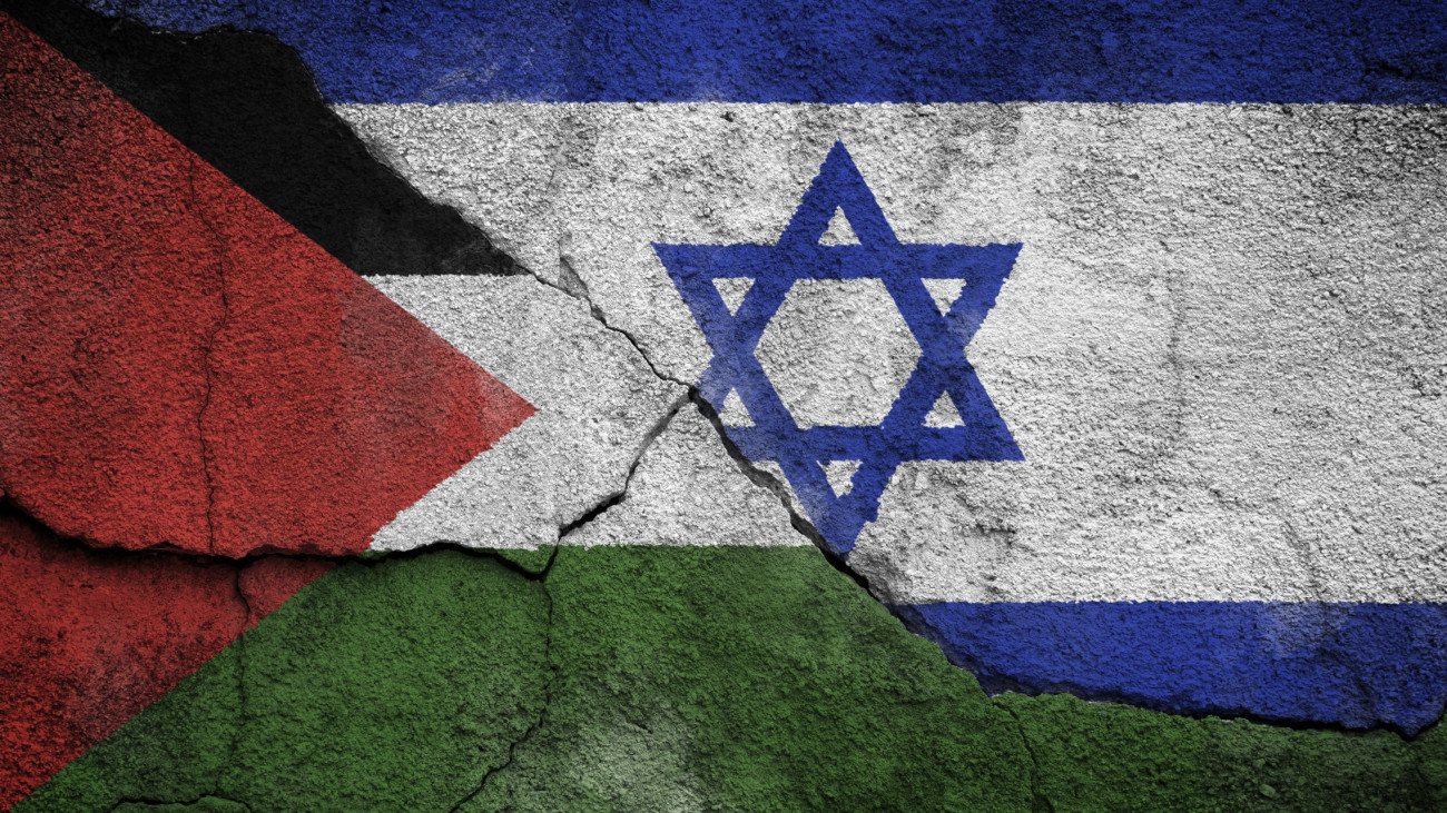 Israeli-Palestinian conflict concept.