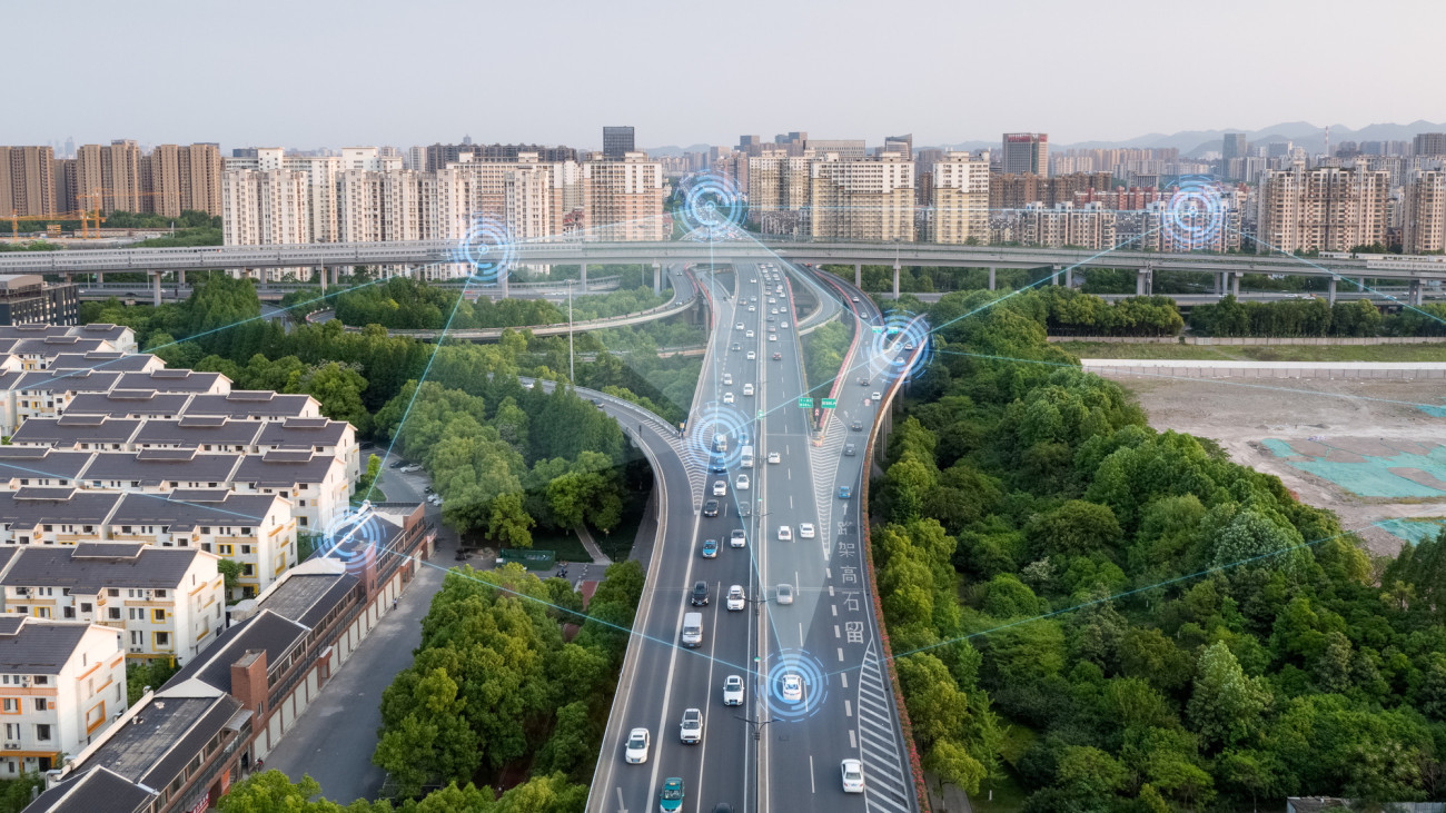 smart transportation with Motorway intersection