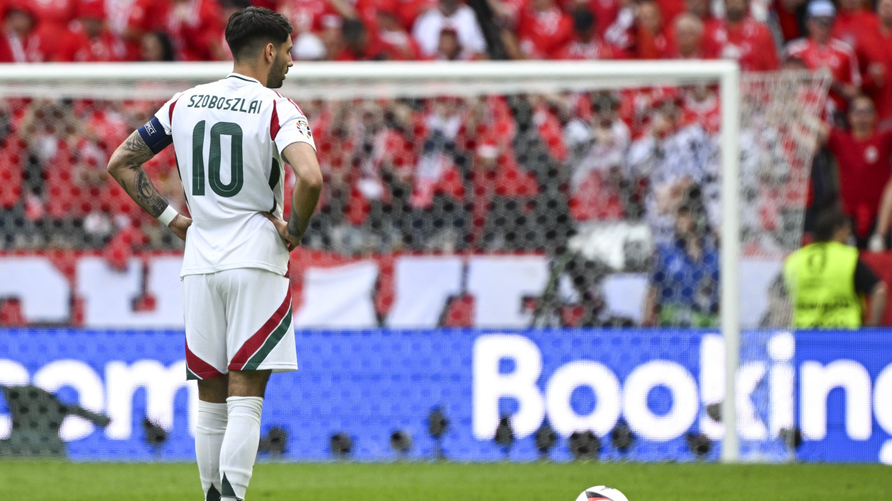 Szoboszlai Dominik a labdarúgó Európa-bajnokság A csoportjának 1. fordulójában játszott Magyarország - Svájc mérkőzésen a kölni RheinEnergieStadionban 2024. június 15-én.