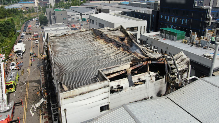 Sorban robbantak fel a gyárban az akkumulátorok, óriási lett a tűz – videó