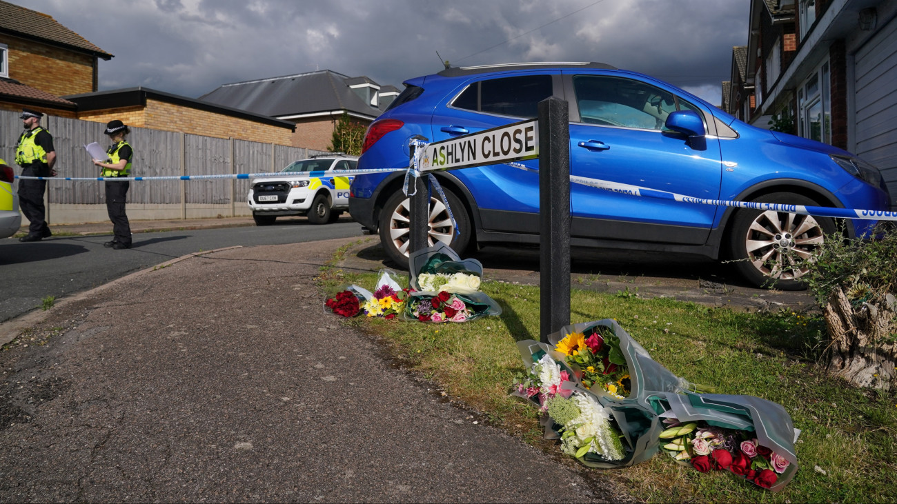 A view of the scene in Ashlyn Close, Bushey, Hertfordshire, where the wife and two daughters of a BBC sports commentator have been killed in a crossbow attack at their home. Carol Hunt, 61, who was married to BBC Five Live racing commentator John Hunt, and two of their daughters died in Ashlyn Close, Bushey, Hertfordshire, on Tuesday evening. A manhunt has been launched for Kyle Clifford, 26, from Enfield, north London, who is wanted by detectives investigating the murders of the three women. Picture date: Wednesday July 10, 2024. (Photo by Jonathan Brady/PA Images via Getty Images)