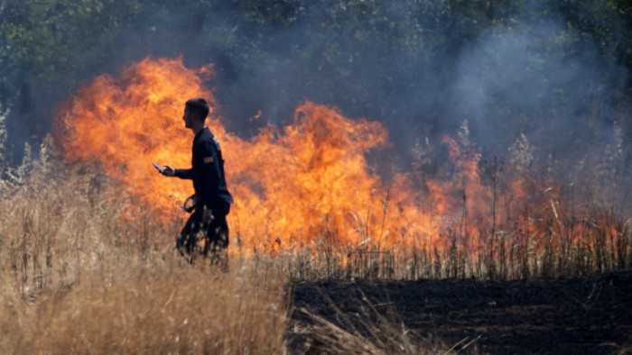 Magyar tűzoltók küzdenek a lángokkal, egy teljes falut próbálnak megmenteni