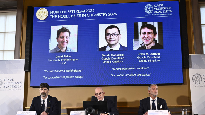 David Baker, Demis Hassabis és John M. Jumper kapja a kémiai Nobel-díjat